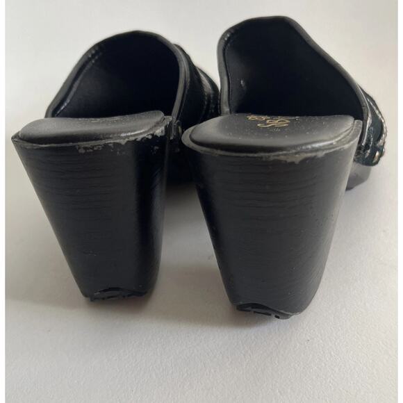 Y2K VTG ? Sbicca of California Black Suede Bow Clogs Women’s 6.5 M - Picture 10 of 14